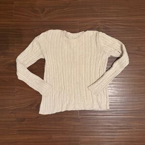 beige cable knit sweater M